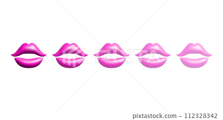 3d bright and pastel pink abstract lips set vector illustration design. Sexy mouth, lipstick, makeup, make up. 3d bright and pastel pink abstract lips set vector illustration design. Sexy mouth, lipstick, makeup, make up. 112328342