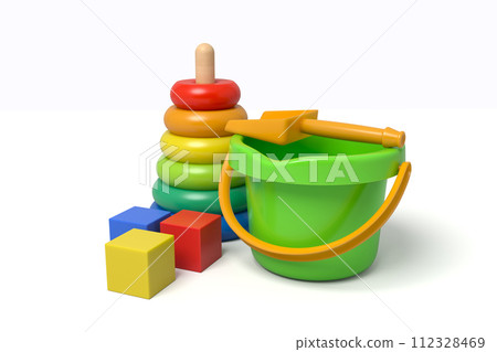 Colorful children's toys 3D illustration Colorful children's toys 3D illustration 112328469