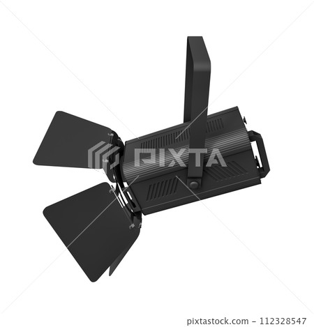 Black Stage Light with Barn Doors Angled View 112328547