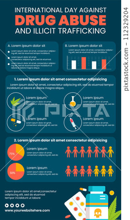 Drug Abuse and Trafficking Infographic Cartoon Templates Background Illustration 112329204