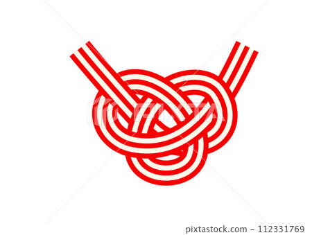Awaji knot, red and white mizuhiki decorative knot 112331769