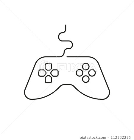 Gamepad controller vector icon. Joystick logo. Game console vector icon. Stylish simple gamepads. 112332255