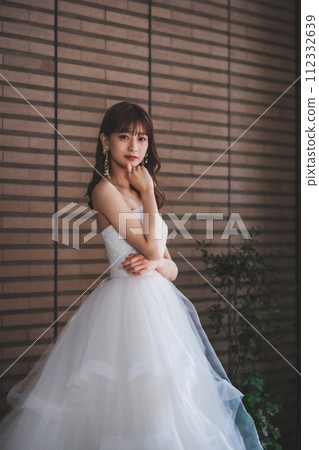 Bride in a wedding dress posing Bride in a wedding dress posing 112332639