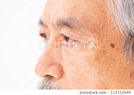 Senior male beauty close up of eyes Senior male beauty close up of eyes 112332640