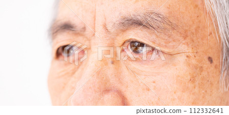Senior male beauty close up of eyes Senior male beauty close up of eyes 112332641
