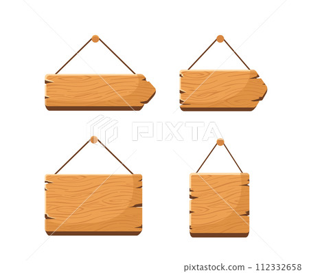 sign label wood hanging vector illustration 112332658