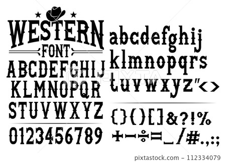 Western alphabet letters font Western alphabet letters font 112334079