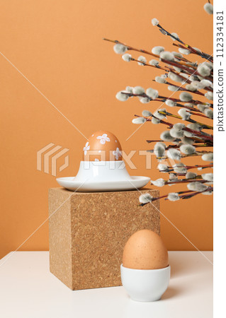 Spring holiday - Easter, concept of Easter with willow Spring holiday - Easter, concept of Easter with willow 112334181