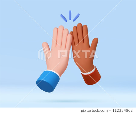 3d High five hand gesture. 3d High five hand gesture. 112334862