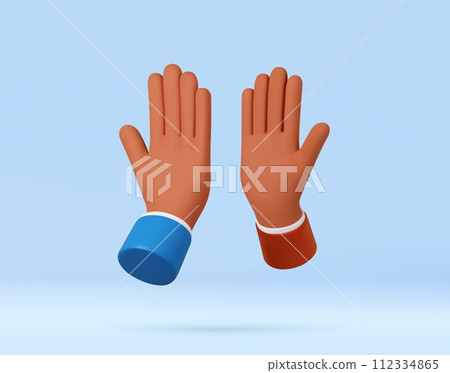 3d High five hand gesture. 3d High five hand gesture. 112334865