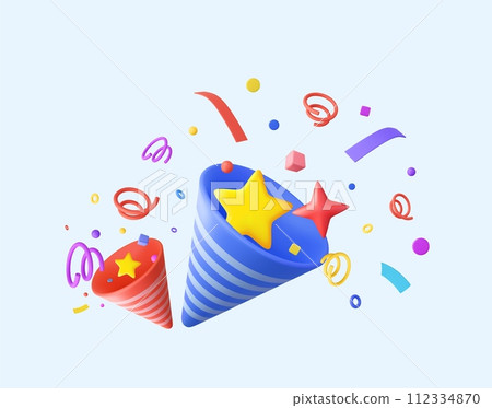 3D two Party popper 112334870