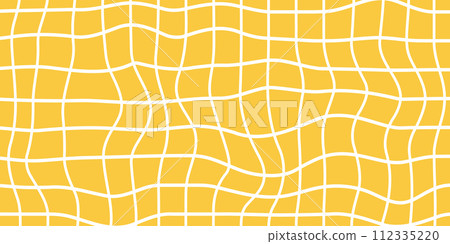 Twisted Groovy Checkerboard Pattern Colorful Background, Abstract Vector Pattern. Vintage Aesthetic. 112335220
