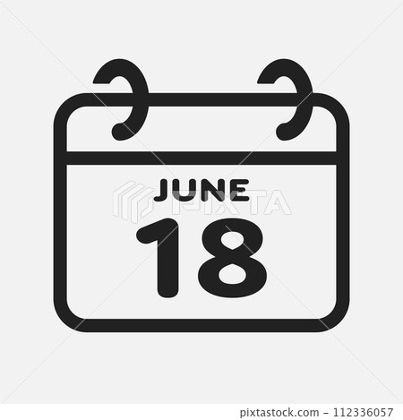 Icon page calendar day - 18 June 112336057
