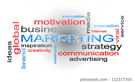 Marketing Business Strategy Word Cloud Text Concept 112337303