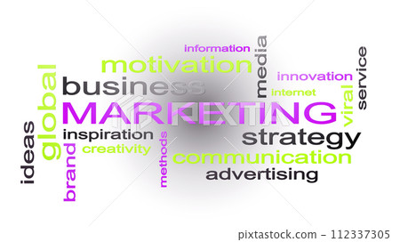Marketing Business Strategy Word Cloud Text Concept 112337305