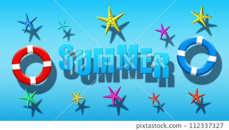 Summer Holiday At Swimming Pool With Scuba Mask, Flippers and Starfish Floating On a Blue Water Surface Summer Holiday At Swimming Pool With Scuba Mask, Flippers and Starfish Floating On a Blue Water Surface 112337327