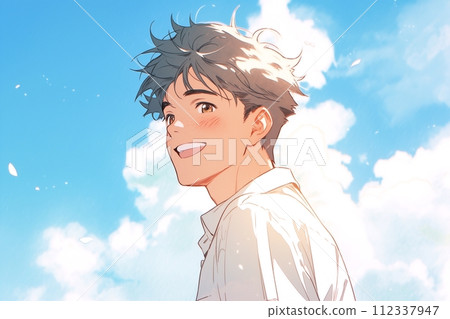 Blue sky and refreshing man "AI generated image" Blue sky and refreshing man "AI generated image" 112337947