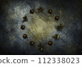 Coronavirus, COVID-19 outbreak pandemic all over European Union. Infected EU flag. Corona Bacteria and infected stars illustration 112338023