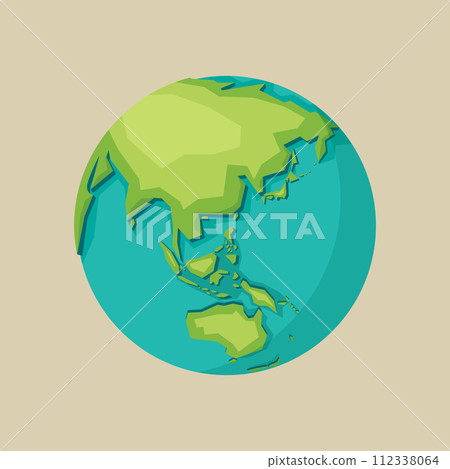 綠色地球的向量圖。 綠色地球的向量圖。 112338064