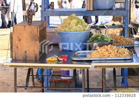 Self-Defense Forces soup kitchen training: Providing hot meals 112338628