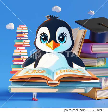 Penguin is also serious about studying for entrance exams! 112338909