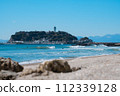 從鎌倉高中站前的海岸看到的江之島 112339128