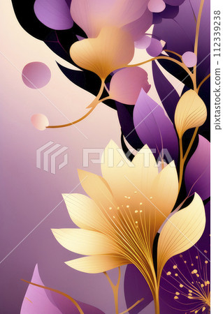 Botanical banner for decoration, print, wallpaper, textile, interior design. 112339238