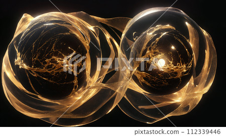 two balls covered in gold 112339446
