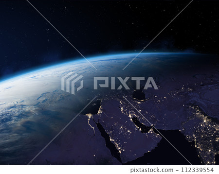 Planet Earth at night. Near East, Africa and Asia. Planet Earth at night. Near East, Africa and Asia. 112339554