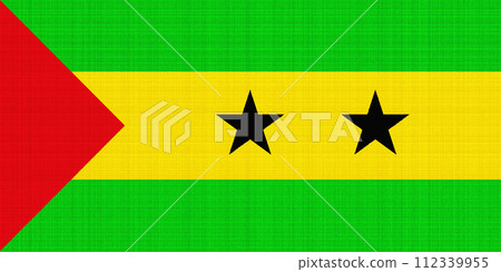 Flag of Democratic Republic of Sao Tome and Principe on a textured background. Concept collage. Flag of Democratic Republic of Sao Tome and Principe on a textured background. Concept collage. 112339955