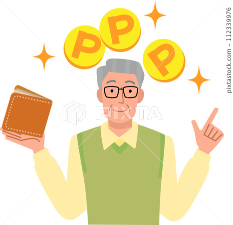 一位老人解釋觀點的插圖 一位老人解釋觀點的插圖 112339976
