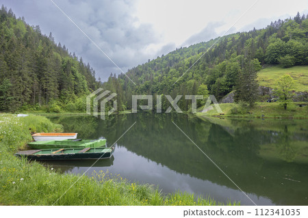 Landscape near Dedinky and Stratena with Hnilec river, National Park Slovak Paradise, Slovakia 112341035