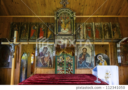 Interior of Greek Catholic Church, Olchowiec, Magurski Park Narodowy, Lesser Poland Voivodeship, Poland Interior of Greek Catholic Church, Olchowiec, Magurski Park Narodowy, Lesser Poland Voivodeship, Poland 112341050