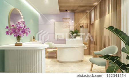 現代室內產品展示背景的圖像。輕鬆的氛圍。化妝品攝影背景。 現代室內產品展示背景的圖像。輕鬆的氛圍。化妝品攝影背景。 112341254