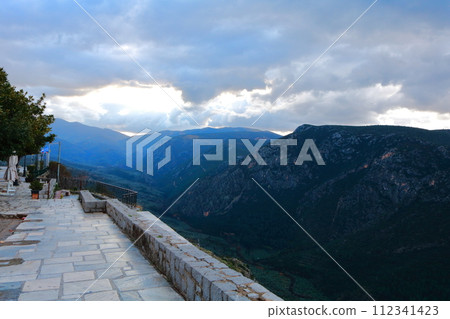 Streetscape, residential area, and daily life of Delphi, Greece 112341423
