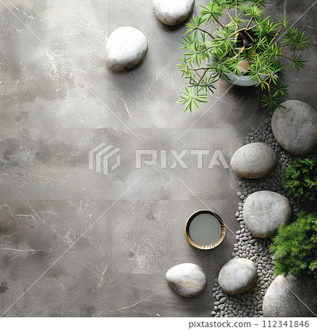 Zen Garden Concept with Stones and Plant 112341846