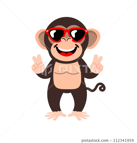 Monkey character cartoon illustration vector 112341959