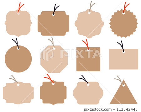 一組 12 個標籤,棕色繩子 一組 12 個標籤,棕色繩子 112342443