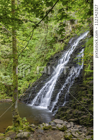 Waterfall Cascade de la Roche near Cheylade, French highlands, France Waterfall Cascade de la Roche near Cheylade, French highlands, France 112342827