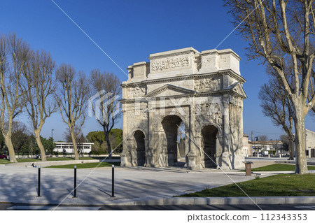 Roman triumphal arch, Orange, UNESCO world heritage, Provence, France Roman triumphal arch, Orange, UNESCO world heritage, Provence, France 112343353