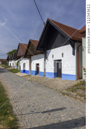 Traditional wine cellars in Blatnice pod Svatym Antoninkem, Slovacko, Southern Moravia, Czech Republic Traditional wine cellars in Blatnice pod Svatym Antoninkem, Slovacko, Southern Moravia, Czech Republic 112343611