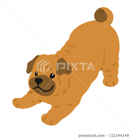 A simple and cute Shar Pei illustration that invites you to play. No main line. A simple and cute Shar Pei illustration that invites you to play. No main line. 112344149