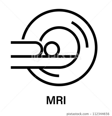 MRI and patient simple medical icon 112344656