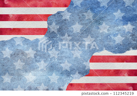 Beautiful watercolor drawing of the American Flag Beautiful watercolor drawing of the American Flag 112345219