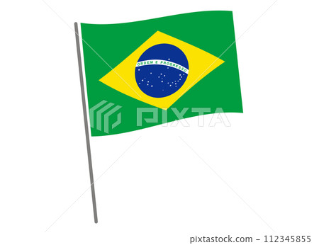 Brazilian flag fluttering Brazilian flag fluttering 112345855