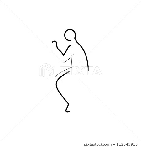 Icon of lying man with raised hand, side view 112345913