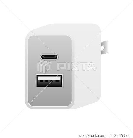 白色USB充電器_USBType-C 1口 & USB Type A 2.0 1口 112345954