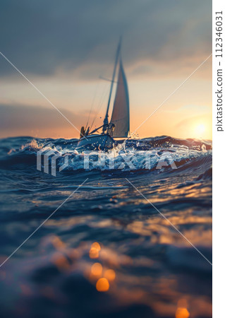 view from a sailboat sailing on the sea view from a sailboat sailing on the sea 112346031