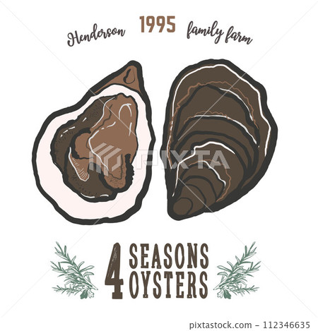 oyster shell illustration, great design for any purposes oyster shell illustration, great design for any purposes 112346635