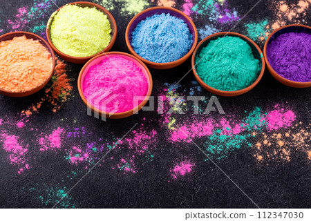 Gulal colors for Indian Holi festival 112347030